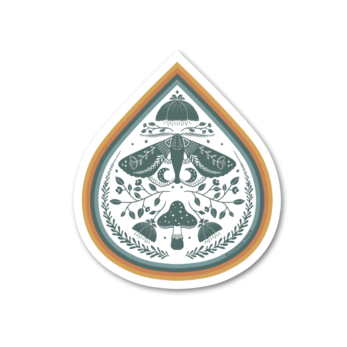 Forest Moth Teardrop, 3" x 3.47"